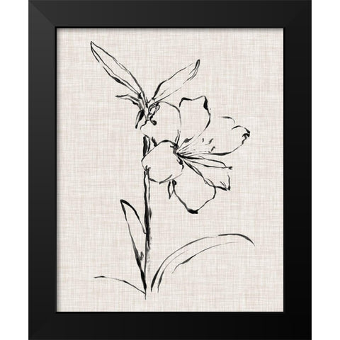 Floral Ink Study I Black Modern Wood Framed Art Print by Harper, Ethan