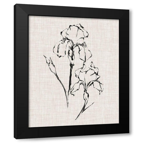 Floral Ink Study II Black Modern Wood Framed Art Print by Harper, Ethan