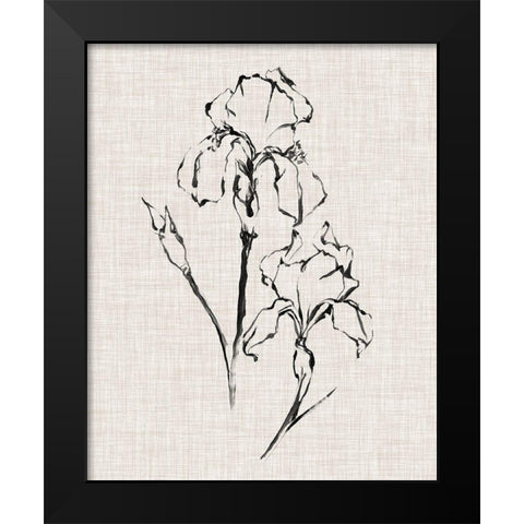 Floral Ink Study II Black Modern Wood Framed Art Print by Harper, Ethan