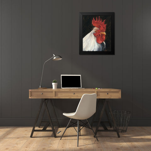 Rooster Portrait I Black Modern Wood Framed Art Print by Harper, Ethan