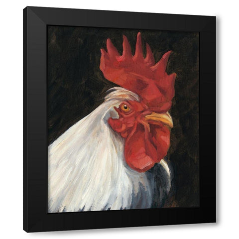 Rooster Portrait I Black Modern Wood Framed Art Print by Harper, Ethan