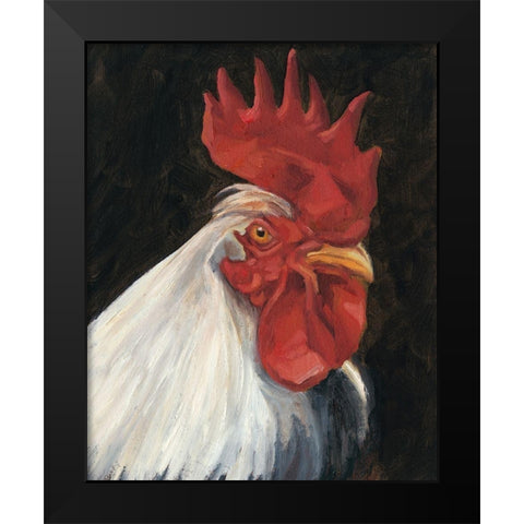 Rooster Portrait I Black Modern Wood Framed Art Print by Harper, Ethan