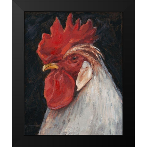 Rooster Portrait II Black Modern Wood Framed Art Print by Harper, Ethan