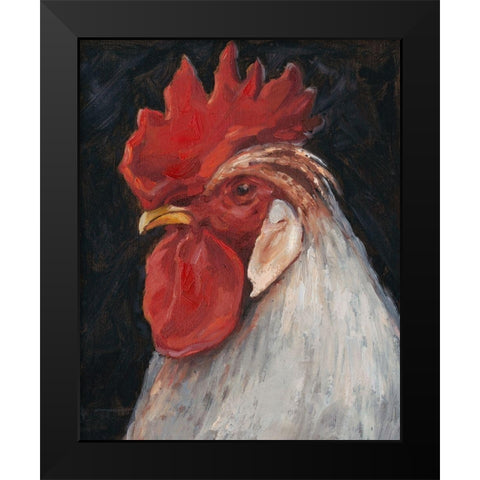 Rooster Portrait II Black Modern Wood Framed Art Print by Harper, Ethan