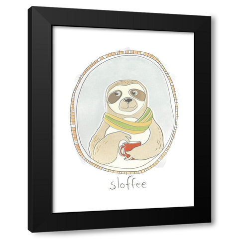 Caffeinated Cutie III Black Modern Wood Framed Art Print with Double Matting by Vess, June Erica