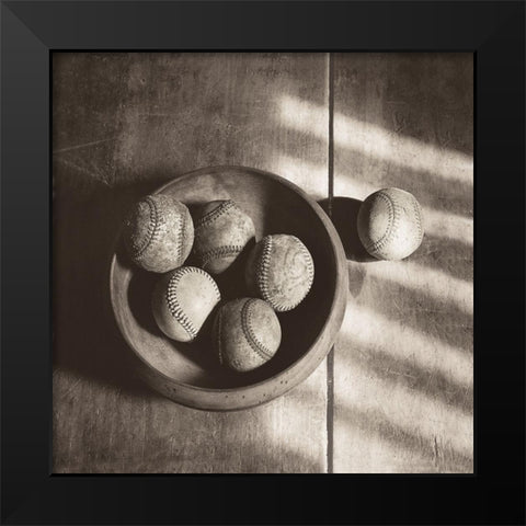 Baseball Nostalgia II Black Modern Wood Framed Art Print by Messer, Judy B.