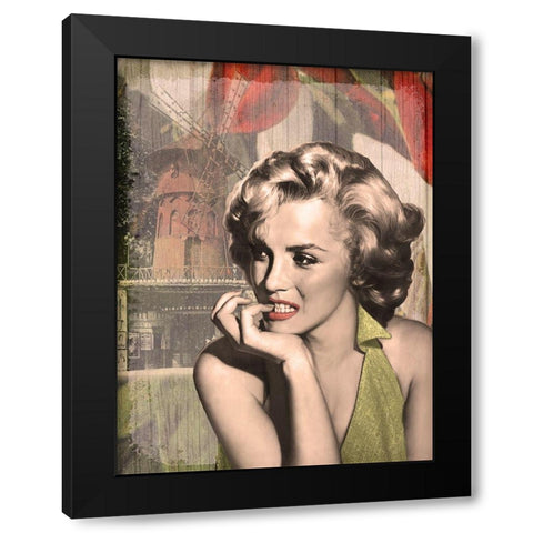 The Thinker Red Lips Black Modern Wood Framed Art Print by Consani, Chris