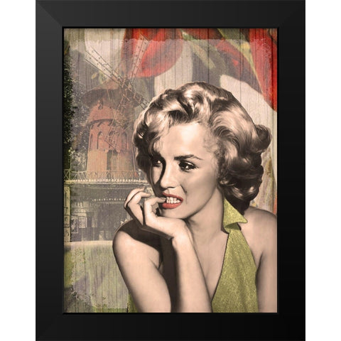 The Thinker Red Lips Black Modern Wood Framed Art Print by Consani, Chris