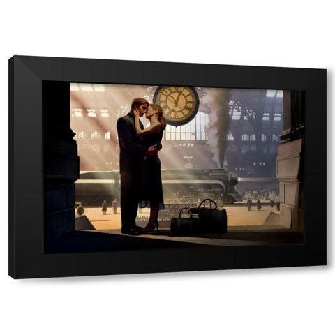 Au Revoir Black Modern Wood Framed Art Print with Double Matting by Consani, Chris