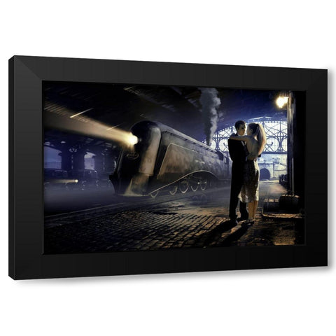 Train Depot Black Modern Wood Framed Art Print by Consani, Chris