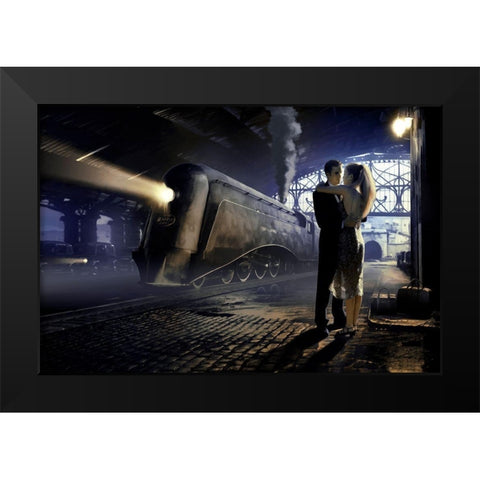Train Depot Black Modern Wood Framed Art Print by Consani, Chris