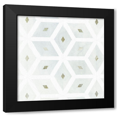 Seaglass Tiles I Black Modern Wood Framed Art Print by Borges, Victoria