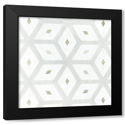 Seaglass Tiles II Black Modern Wood Framed Art Print with Double Matting by Borges, Victoria