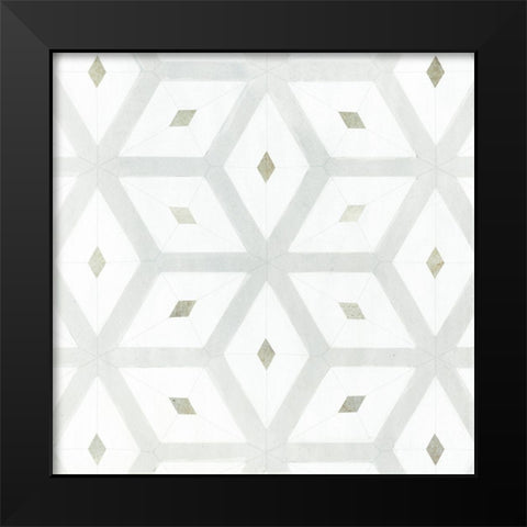 Seaglass Tiles II Black Modern Wood Framed Art Print by Borges, Victoria