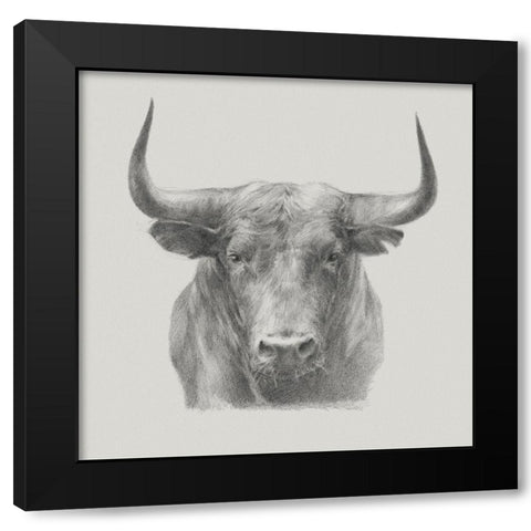 Black Bull Black Modern Wood Framed Art Print by Harper, Ethan