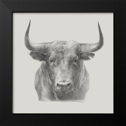 Black Bull Black Modern Wood Framed Art Print by Harper, Ethan