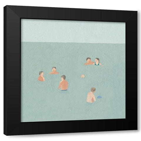 The Swimmers II Black Modern Wood Framed Art Print by Scarvey, Emma