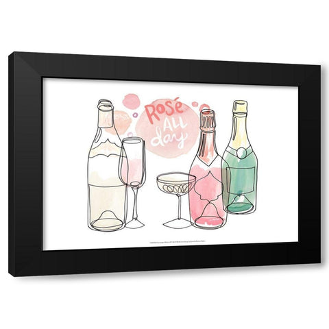 Champagne Wishes II Black Modern Wood Framed Art Print by Parker, Jennifer Paxton