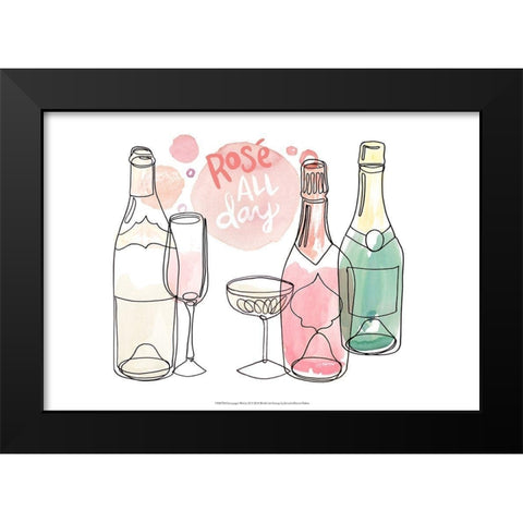 Champagne Wishes II Black Modern Wood Framed Art Print by Parker, Jennifer Paxton