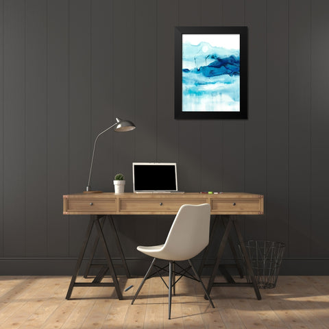 Blue Currents I Black Modern Wood Framed Art Print by Harper, Ethan