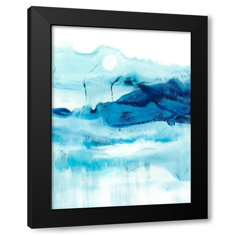 Blue Currents I Black Modern Wood Framed Art Print by Harper, Ethan
