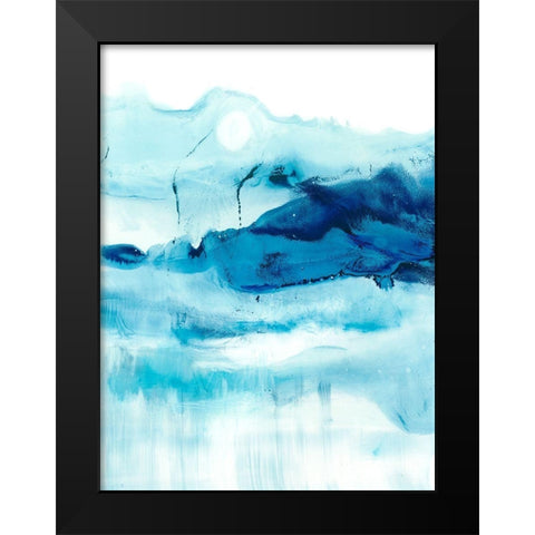 Blue Currents I Black Modern Wood Framed Art Print by Harper, Ethan