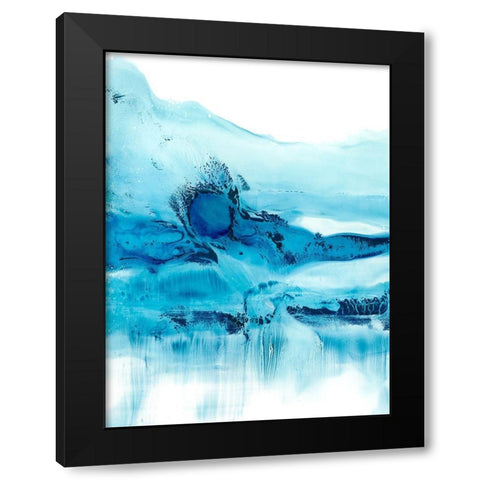 Blue Currents II Black Modern Wood Framed Art Print by Harper, Ethan