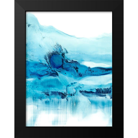 Blue Currents II Black Modern Wood Framed Art Print by Harper, Ethan