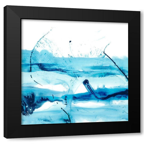 Blue Currents III Black Modern Wood Framed Art Print by Harper, Ethan