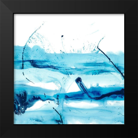 Blue Currents III Black Modern Wood Framed Art Print by Harper, Ethan