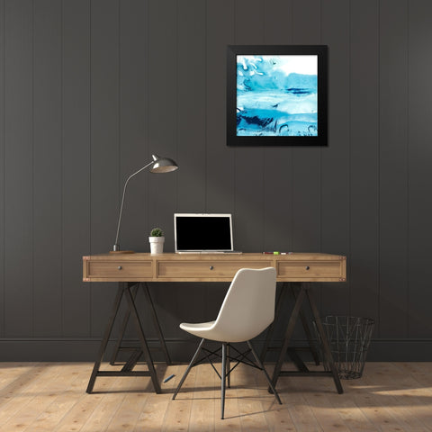 Blue Currents IV Black Modern Wood Framed Art Print by Harper, Ethan