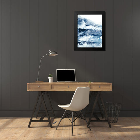 Indigo Tides I Black Modern Wood Framed Art Print by Harper, Ethan