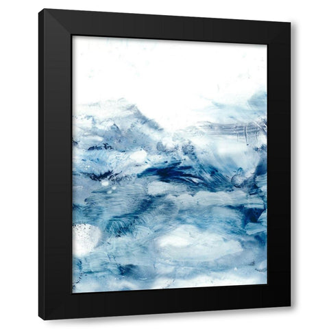 Indigo Tides II Black Modern Wood Framed Art Print by Harper, Ethan