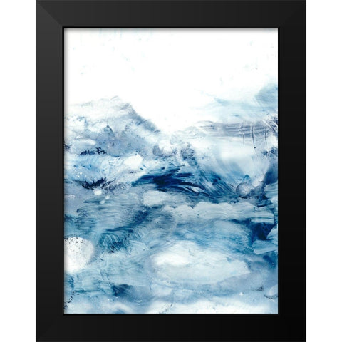Indigo Tides II Black Modern Wood Framed Art Print by Harper, Ethan