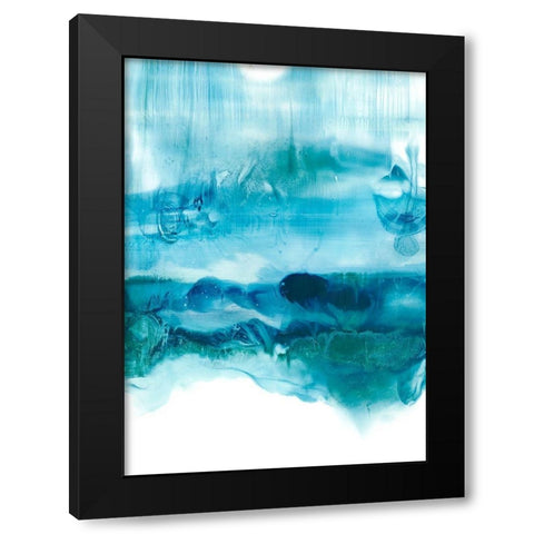 Aqua Mist II Black Modern Wood Framed Art Print by Harper, Ethan