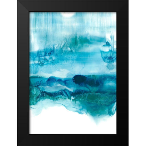 Aqua Mist II Black Modern Wood Framed Art Print by Harper, Ethan