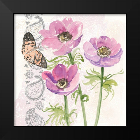 Flowers and Lace I Black Modern Wood Framed Art Print by Parker, Jennifer Paxton