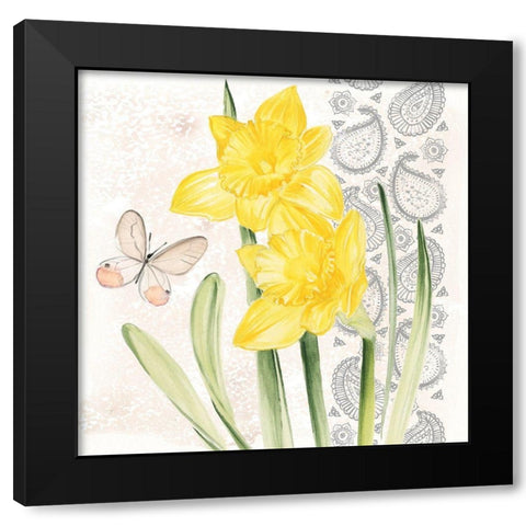 Flowers and Lace II Black Modern Wood Framed Art Print by Parker, Jennifer Paxton