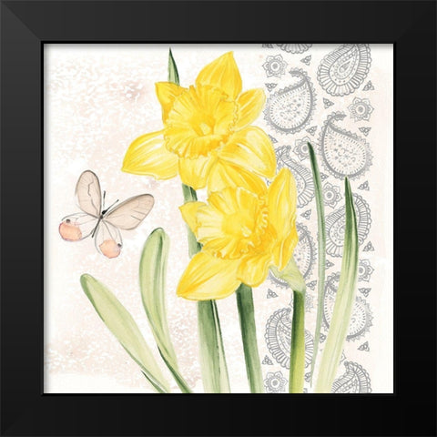 Flowers and Lace II Black Modern Wood Framed Art Print by Parker, Jennifer Paxton