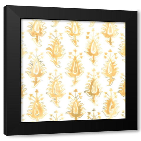 Bohemian Textile I Black Modern Wood Framed Art Print with Double Matting by Vess, June Erica