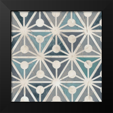Teal Tile Collection IX Black Modern Wood Framed Art Print by Vess, June Erica