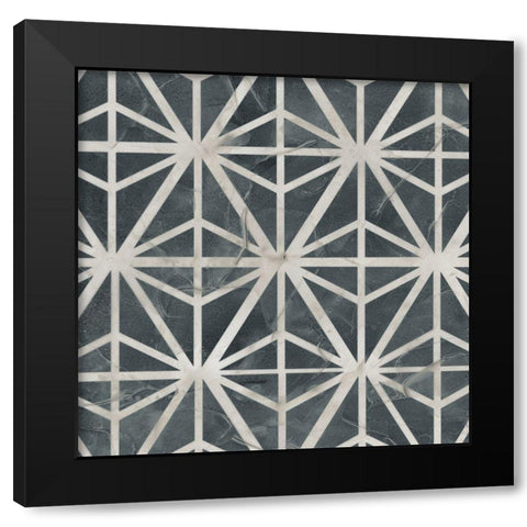 Neutral Tile Collection VII Black Modern Wood Framed Art Print with Double Matting by Vess, June Erica