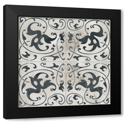 Neutral Tile Collection VIII Black Modern Wood Framed Art Print by Vess, June Erica