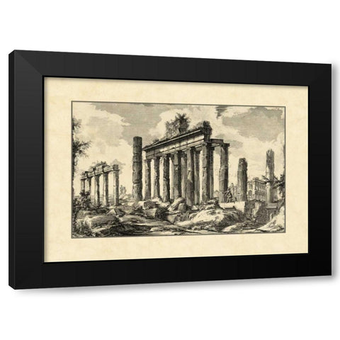 Vintage Roman Ruins I Black Modern Wood Framed Art Print by Piranesi, Giovanni