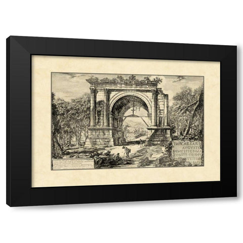 Vintage Roman Ruins II Black Modern Wood Framed Art Print by Piranesi, Giovanni