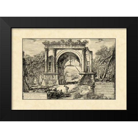 Vintage Roman Ruins II Black Modern Wood Framed Art Print by Piranesi, Giovanni