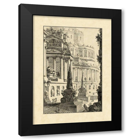 Vintage Roman Ruins III Black Modern Wood Framed Art Print by Piranesi, Giovanni