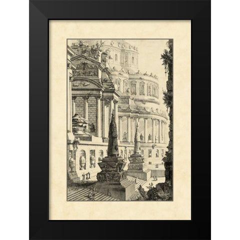 Vintage Roman Ruins III Black Modern Wood Framed Art Print by Piranesi, Giovanni