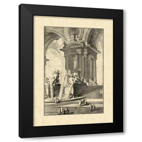 Vintage Roman Ruins IV Black Modern Wood Framed Art Print by Piranesi, Giovanni