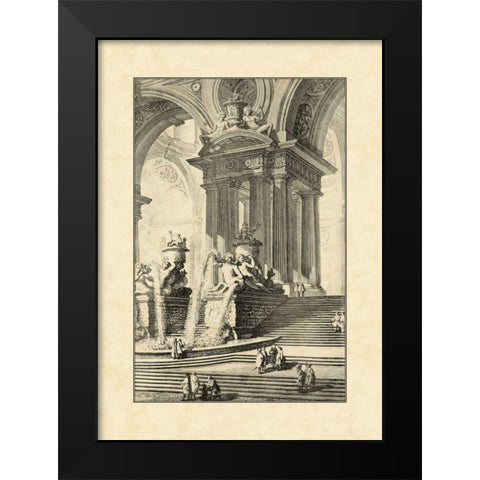 Vintage Roman Ruins IV Black Modern Wood Framed Art Print by Piranesi, Giovanni